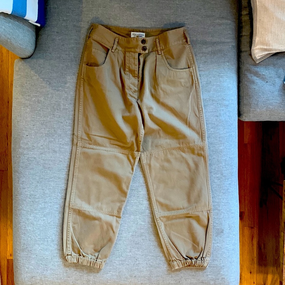 Nili Lotan Barley Straight Trousers Khaki